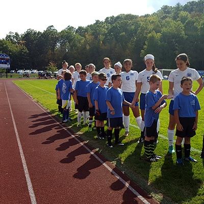 Players line up for the start of the event.