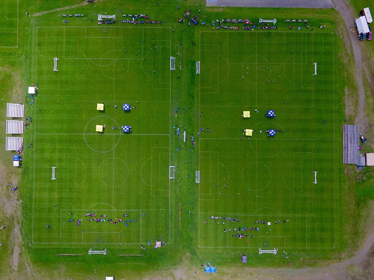 View of Wright National Soccer Campus from directly overhead